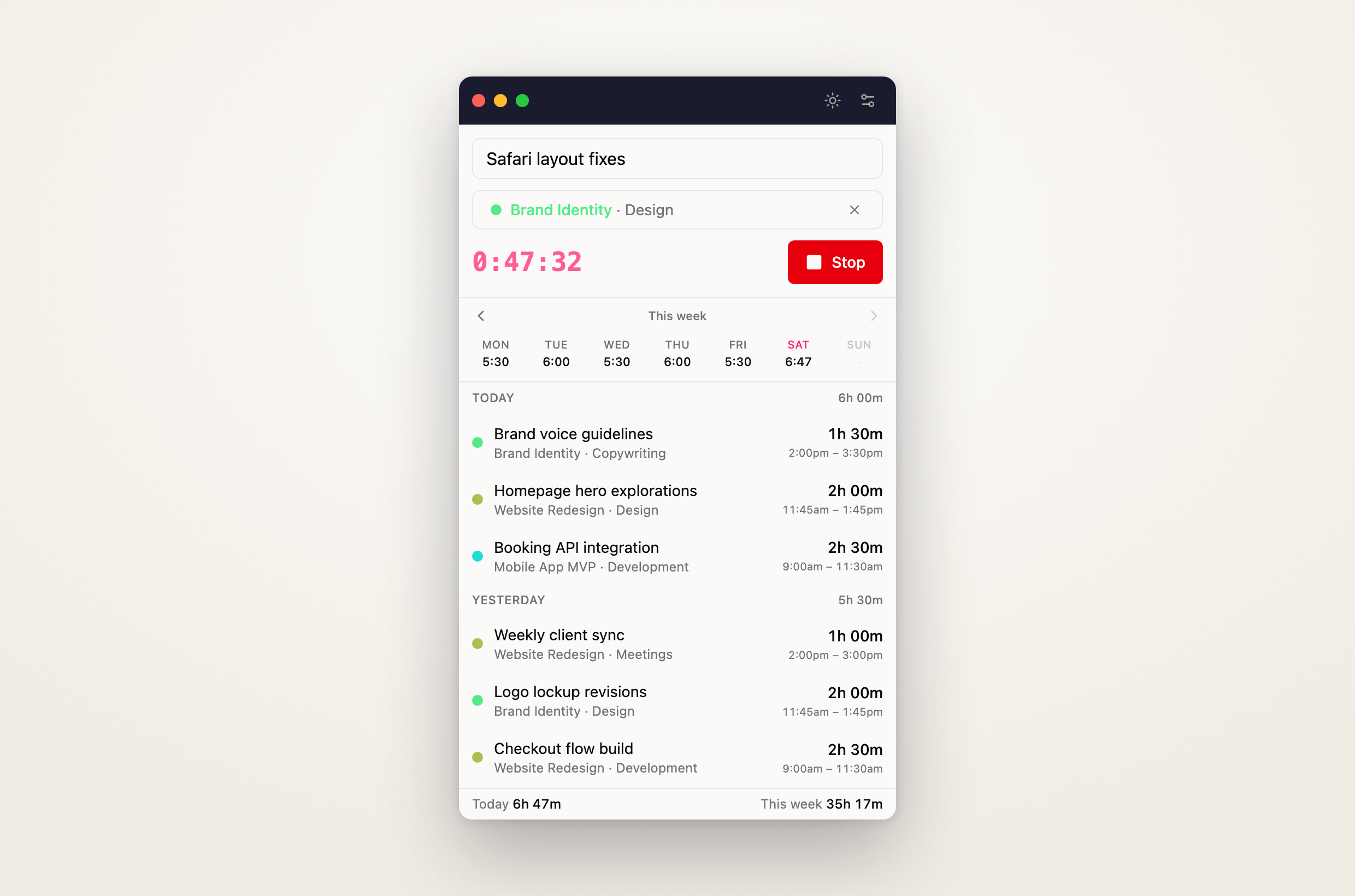 Quanta Desktop: a Native Timer for Mac and Windows