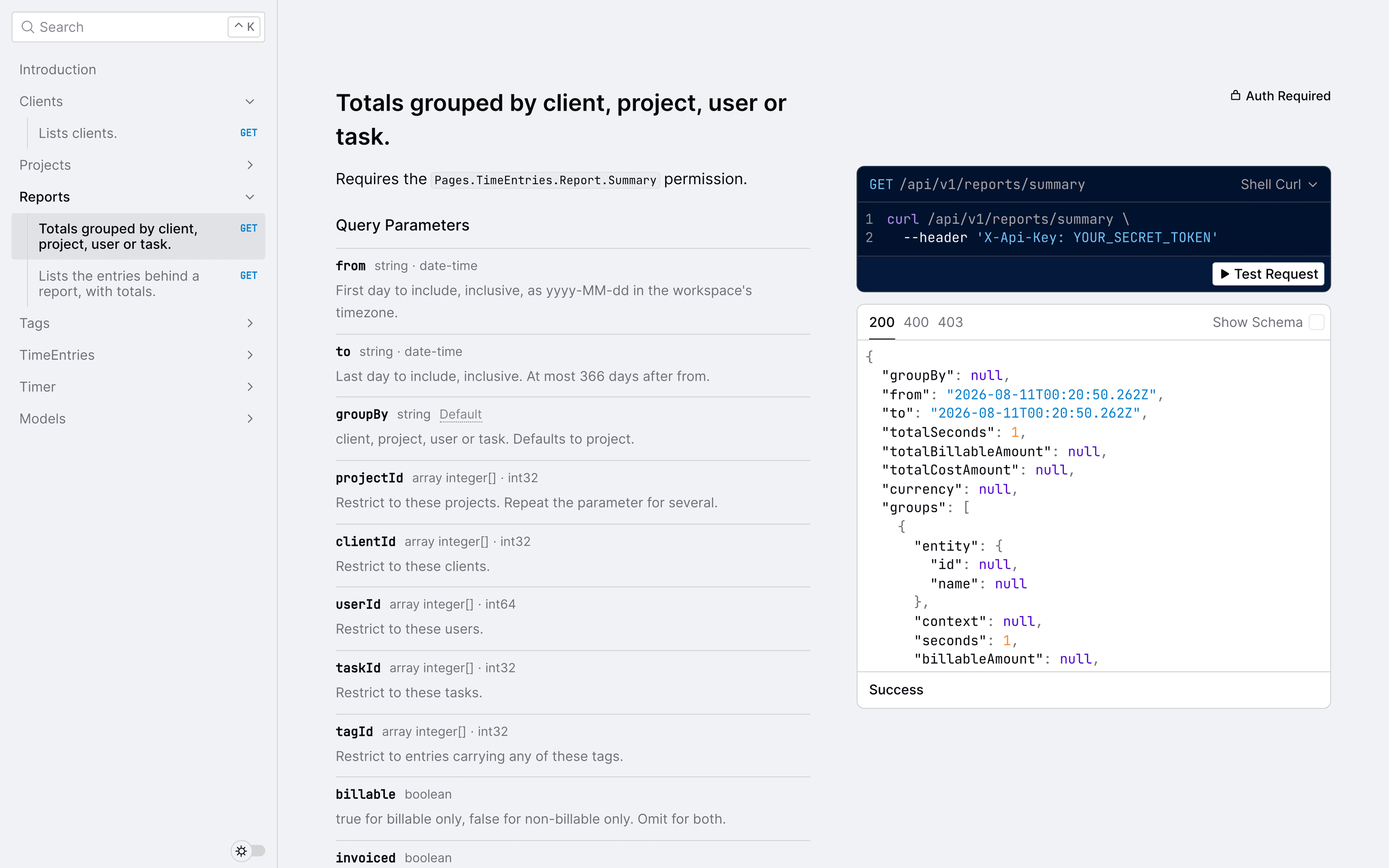 A Public API for Your Time Data