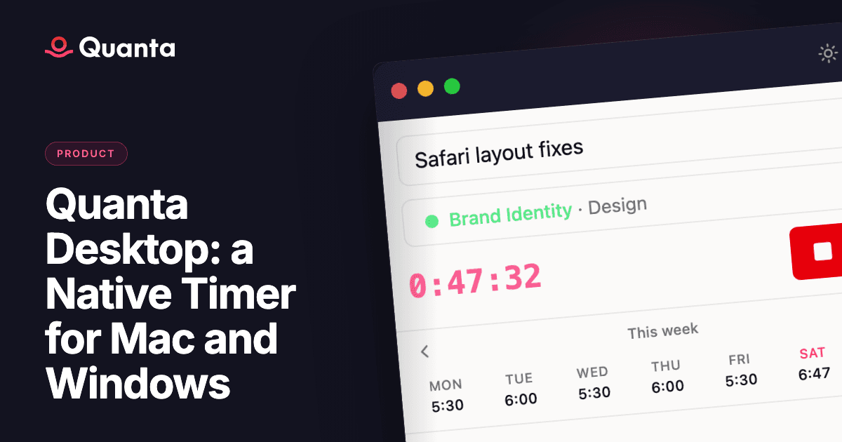 Quanta Desktop: a Native Timer for Mac and Windows