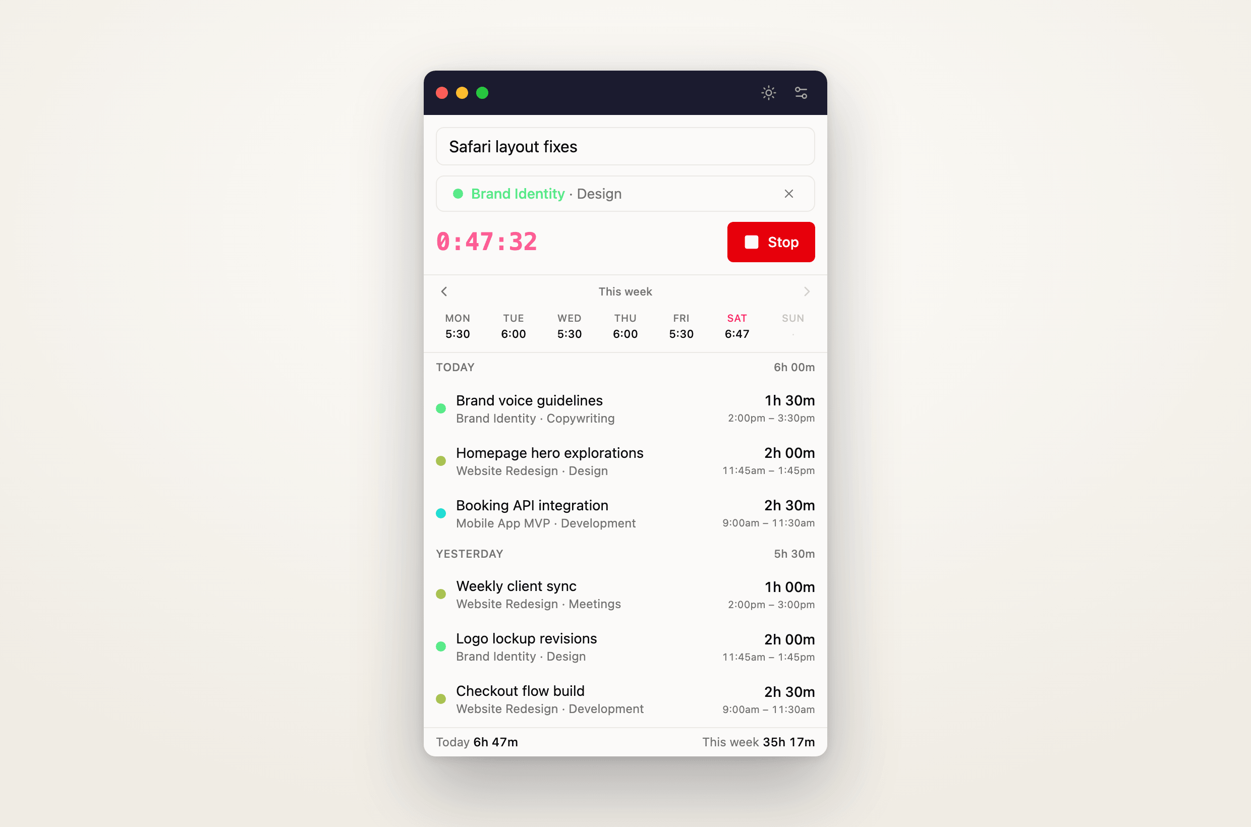 Quanta Desktop — native timer for Mac and Windows