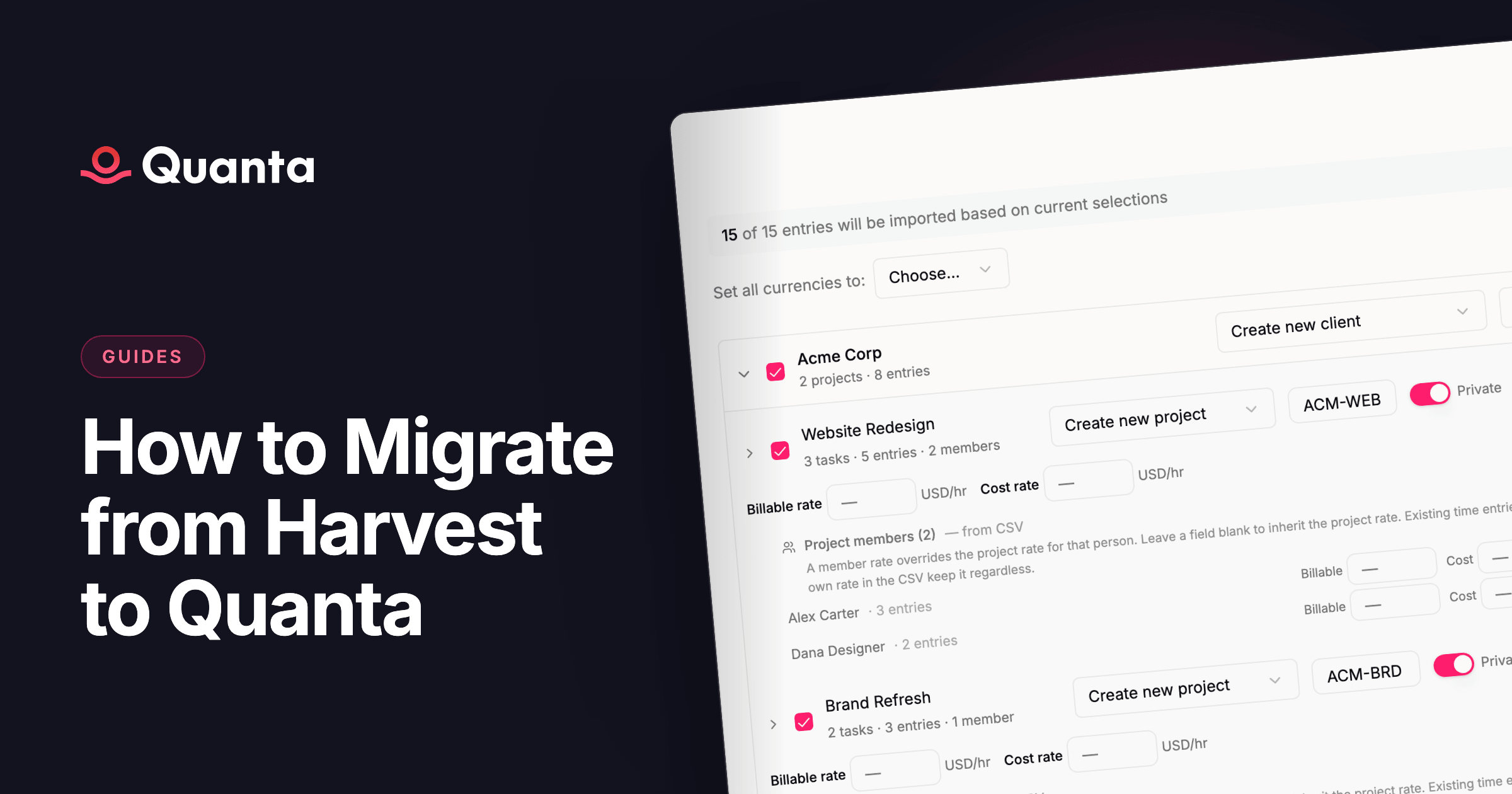 How to Migrate from Harvest to Quanta