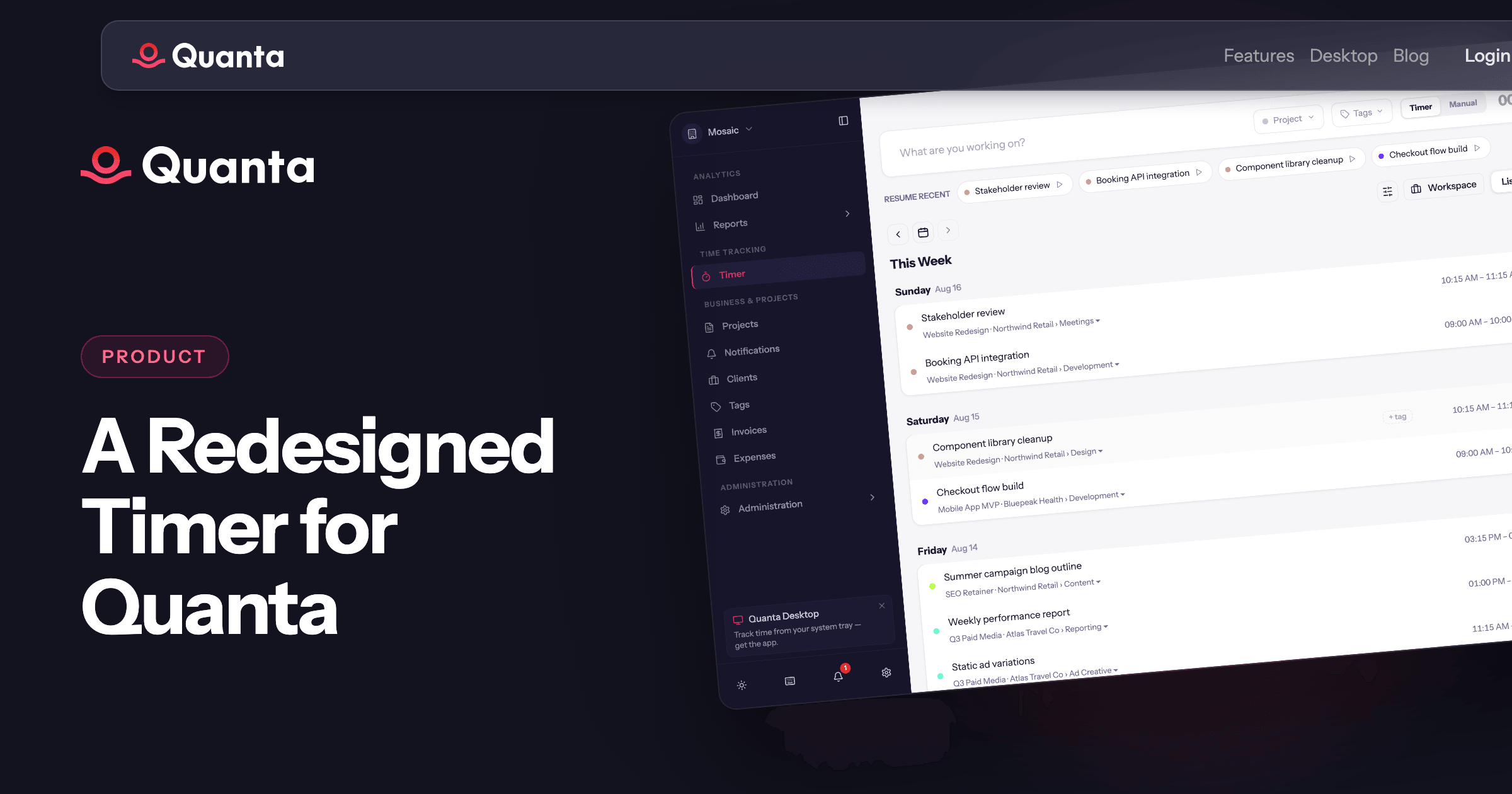 A Redesigned Timer for Quanta